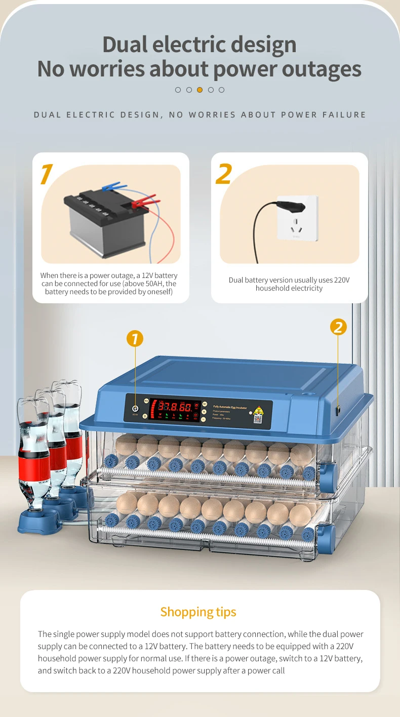 High Quality 24-500 Fully Automatic Chicken Egg Incubator and Hatcher PC Tray Material egg incubators for chickens