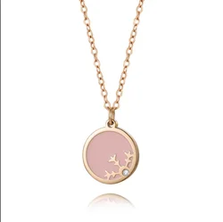 Fashion stainless steel 03 Squashed cross chain Snowflake Real Diamond Necklace