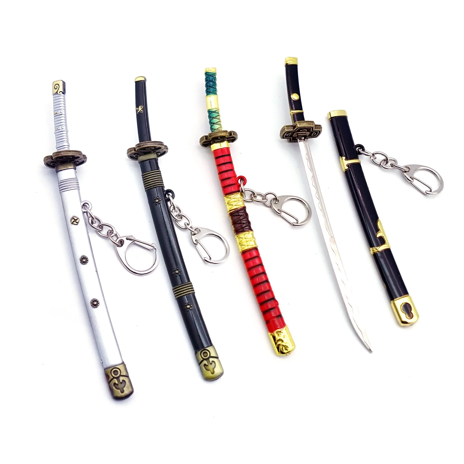Cosplay Weapon Model Luffy Zoro Katana One Pieces Sword Anime Keychain
