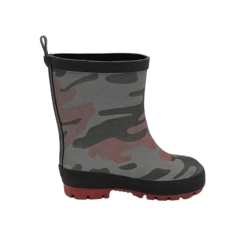OEM Logo Child Fashion Waterproof Wellington Camouflage Gum Boots Toddler Rubber Rain Boots Unisex