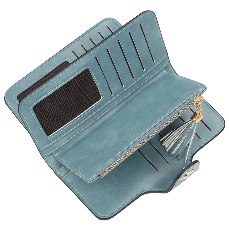 BW1007 Korea Style Woman Purse Hasp Purse Visa Card PU Long Zipper Phone Wallet For Women