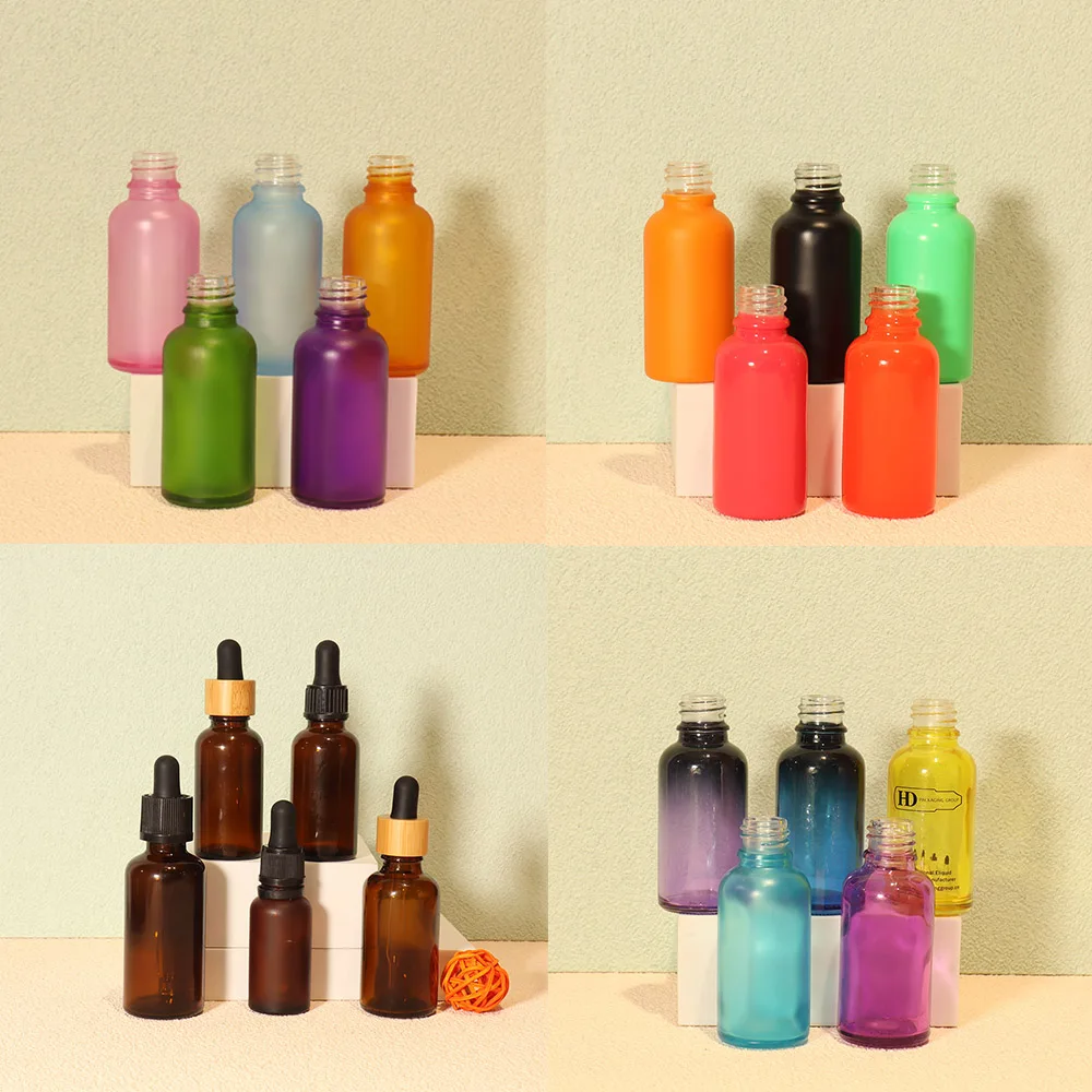 glass 5ml bottles black clear with gift packing box luxury oil dropper bottle empty essentials