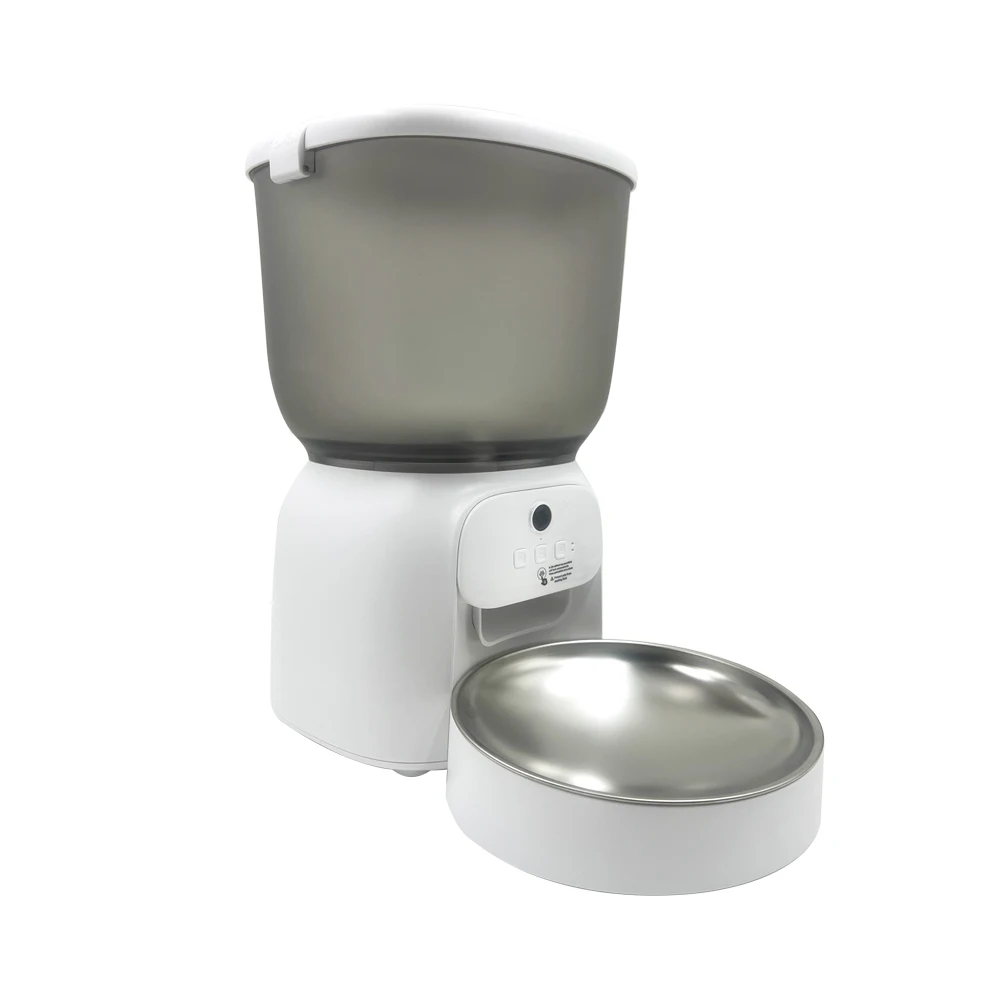 Wifi Mobile Phone App Remote Control Microchip Automatic Pet Feeder With 4L  Pet Bowls