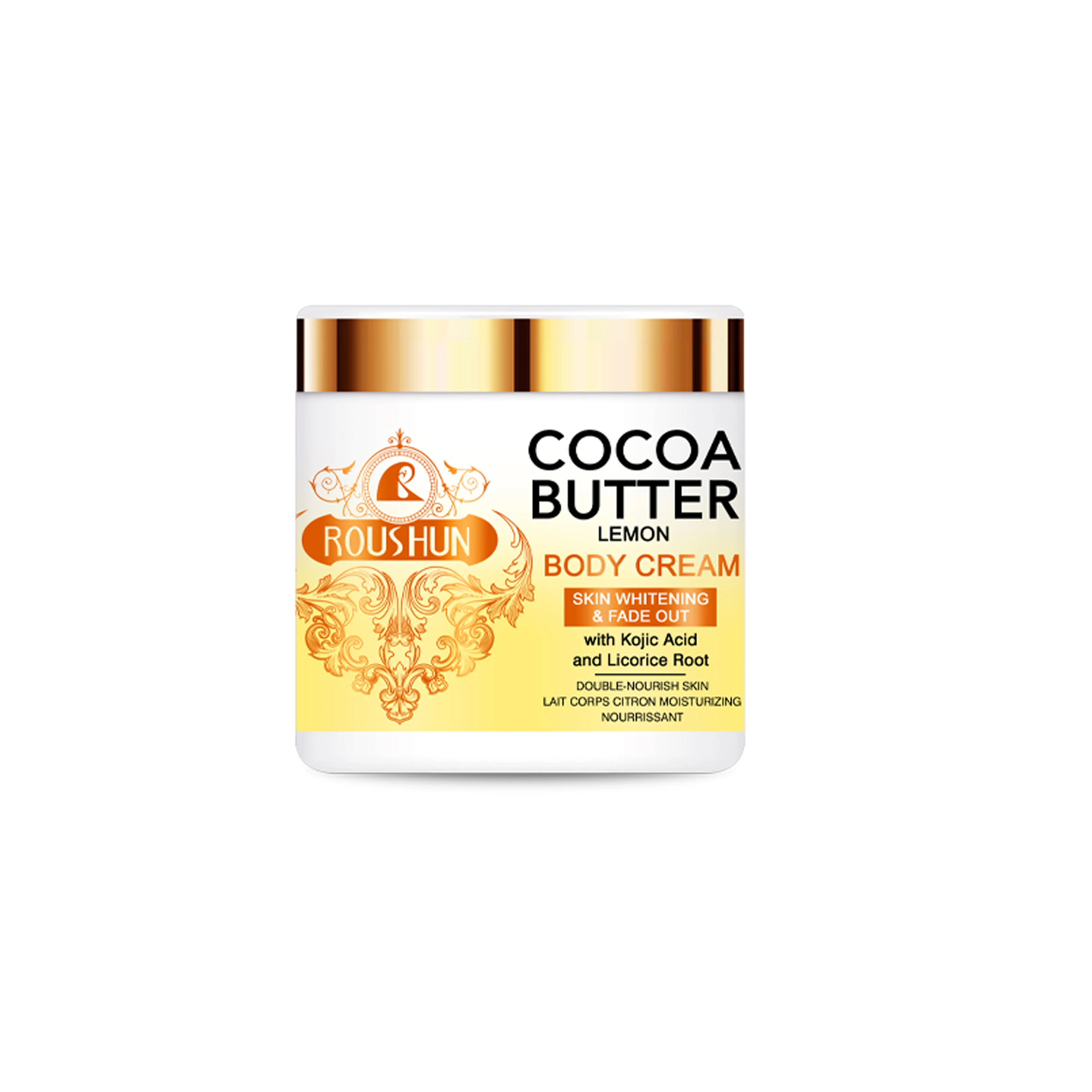 ROUSHUN Cocoa Butter body cream cocoa butter and lemon body lotion whitening hand and body cream with kojic acid