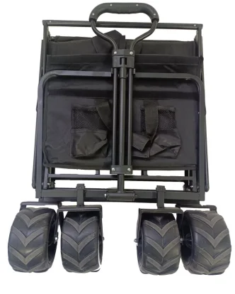 Outdoor Camping Picnic Cart Beach Picnic foldable Camping Wagon Black Adjustable Heavy Duty Collapsible Folding Utility Car Wago