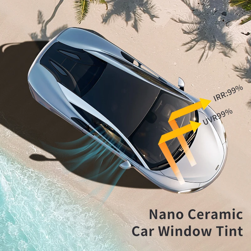 IRR99% UVR99% Nano Ceramic Window Car Glass Heat Insulation Film uv blocking heat control glass sticker purple shaded