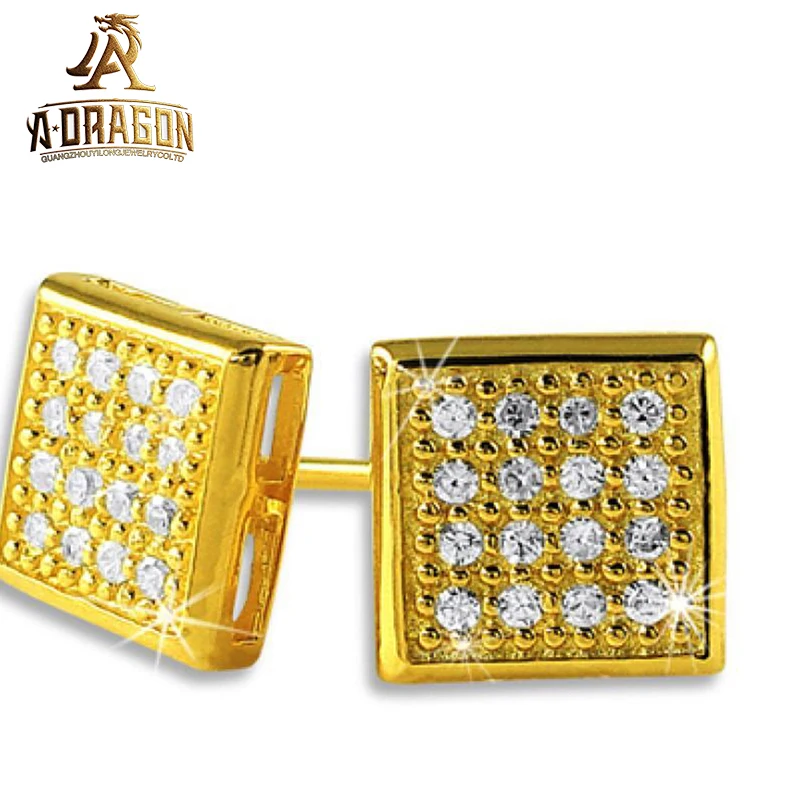 VVS Stud Moissanite Earrings Factory Wholesale Pass Diamond Test Bling Ice Out Square Buagette Brilliant Cut 925 Silver Jewelry