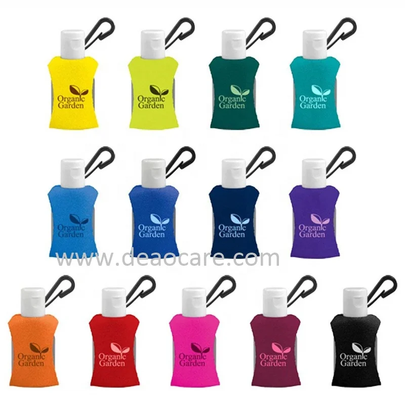 15ml 30ml Pocket Travel Sized Hand Sanitizer gel with Diving Vest Fabric holder