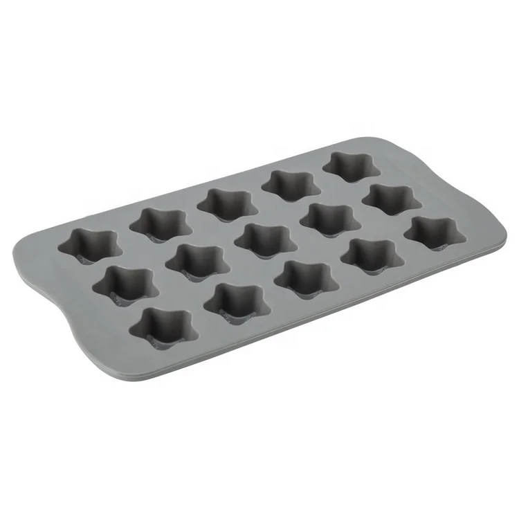 15 Cavities Star Shape Silicone Chocochip Chocolate Wafer Mould Ice Cube Tray