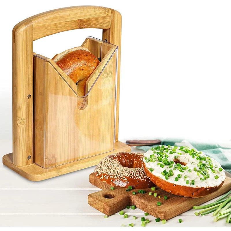 2024 Bagel slicer, bread kitchen tool Quick Safe Bread Slicing Guillotine Cutter High quality