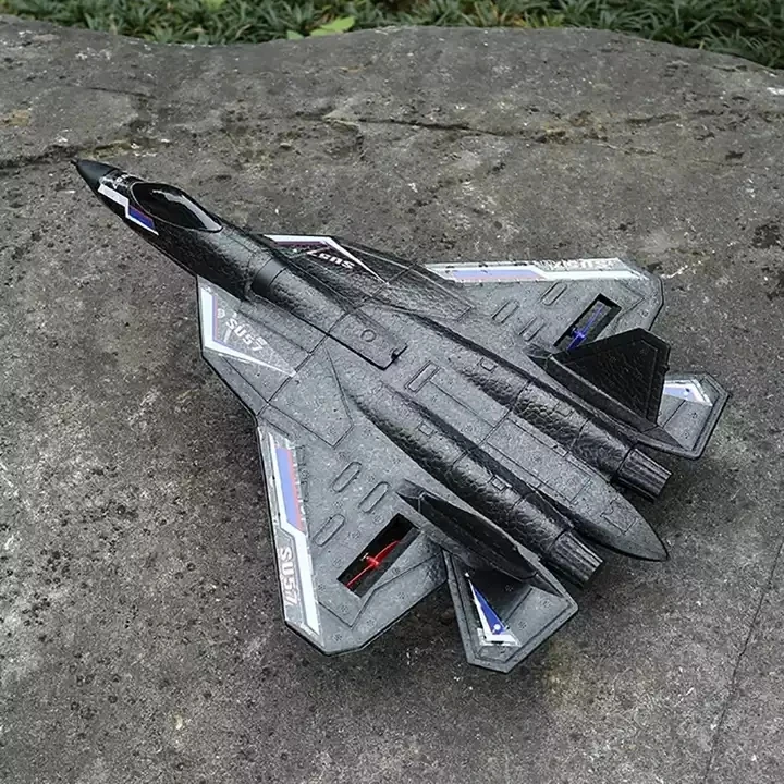 SU57 Model Warplane Flugzeug Radio controlled Airplane Unbreakable Hand Throwing Fixed Wing Foam Glider RC plane With Light