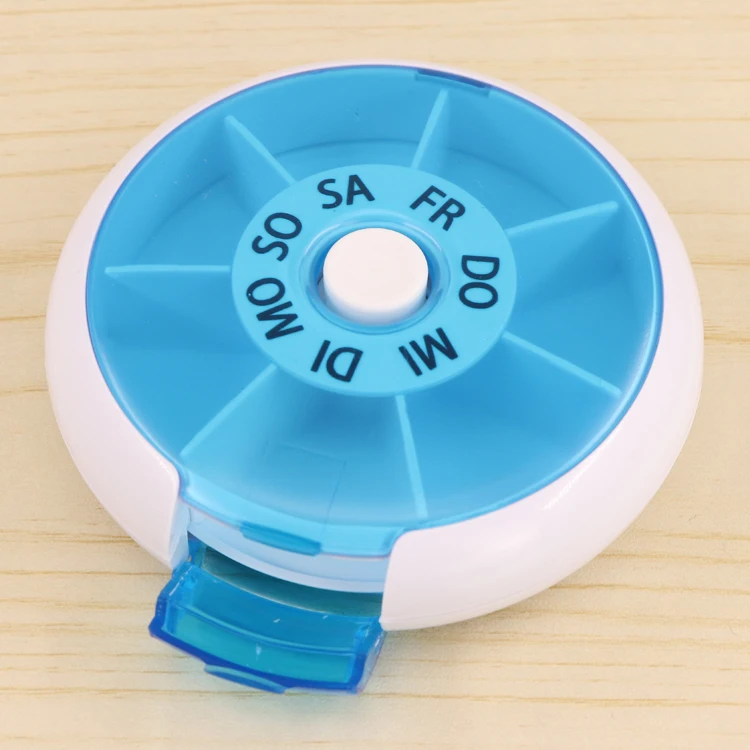 Yuzmei 7Day Pill Planner Organizer 28 Compartment Portable Case Plastic Capsule Case Pill Dispenser Medicine Cutter Crusher Box