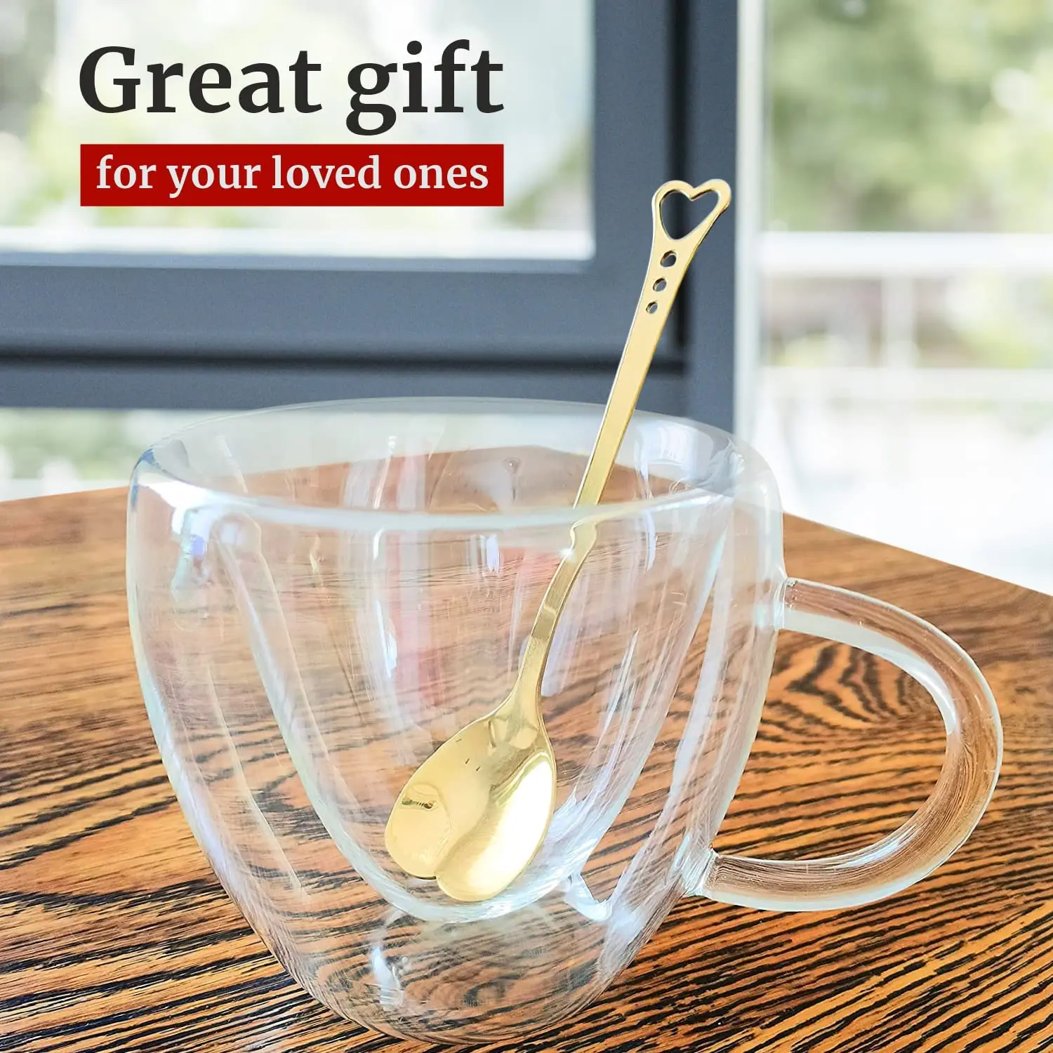 Creative 180 240ml Clear Glasses Coffee Mug Gift Tea Beer Transparent Love Cup Heart Shaped Double Wall Glass Mugs