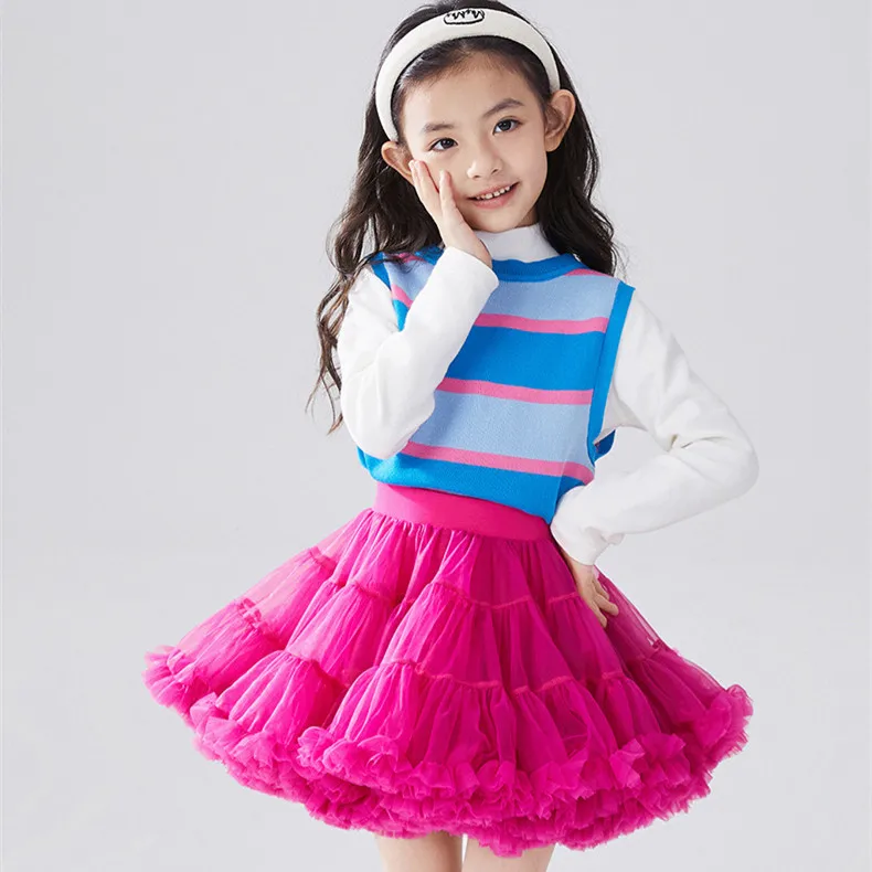 Candy Color Baby Girls Tutu Skirt Princess Fluffy Soft Tulle Ballet Birthday Party Pettiskirt