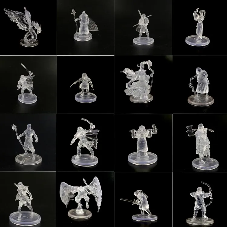 Custom Made Clear PVC figurine mini Translucent PVC board games figurines Unpainted Solider Plastic Miniature