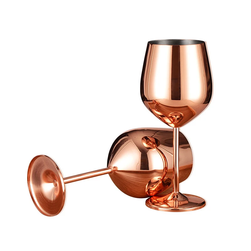 Custom logo high quality 500ml 304 Stainless Steel wine Glass cup Stainless Steel Martini Cocktail Glass Wine Goblet