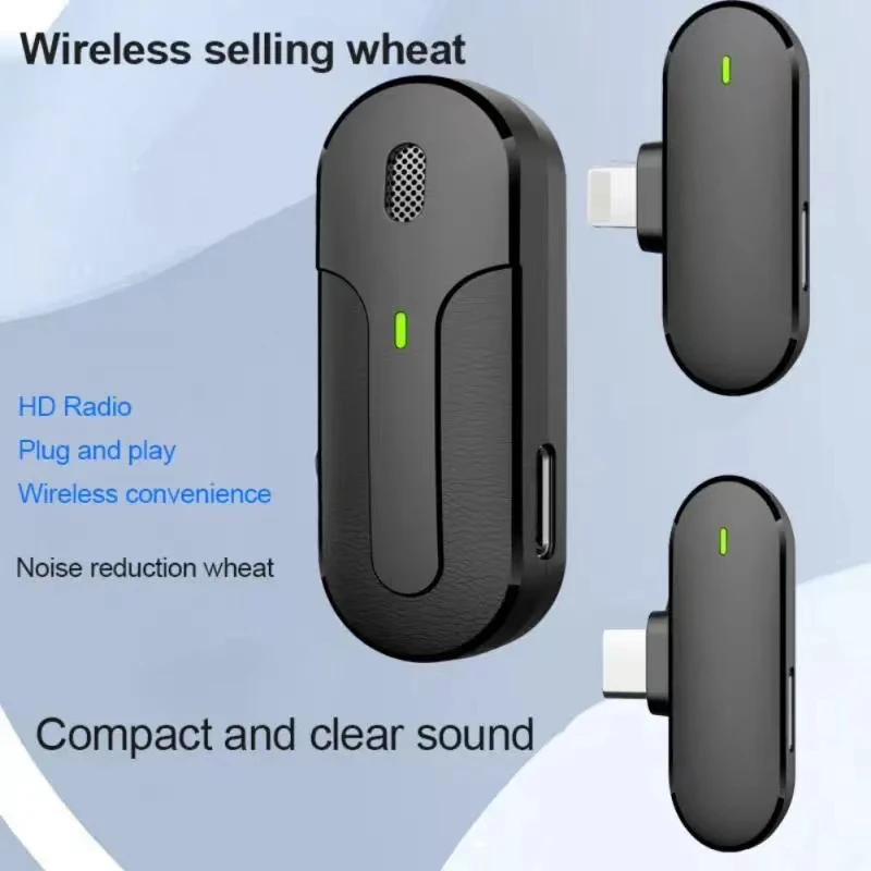 Wireless Lavalier Microphone Portable Audio Recording Mini Microphones For  Android Live Broadcast Game Phone Mic