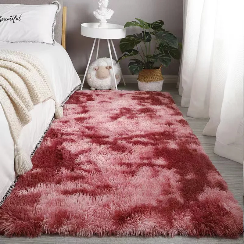 China Factory Supply High Pile Soft Fashion Style Living Room Shaggy Carpet Area Fluffy Rugs And Home Decorative Tie Dye Carpets