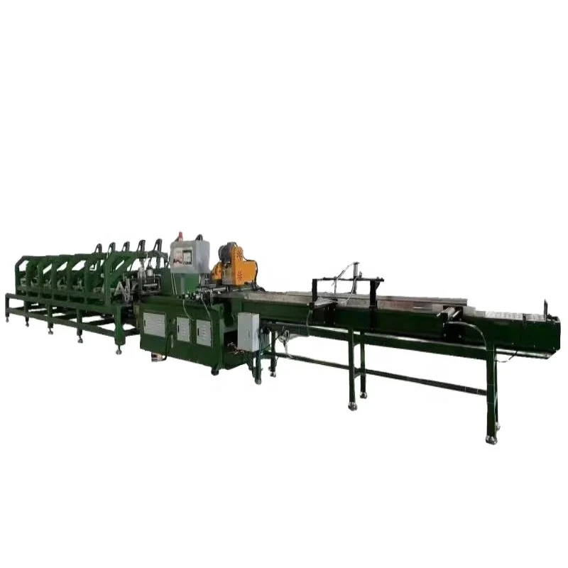 Full Automatic Customize Multiple Pipes Cold Saw Cutting Production Line / Copper Tube Rotary Autofeed Pipe Cutting Machine