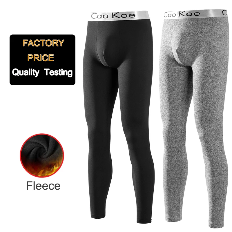 Mens  Keep Warm long johns men  Sports Fleece Autumn Winter Solid Color thermal  underwear pants Thermal tights for men