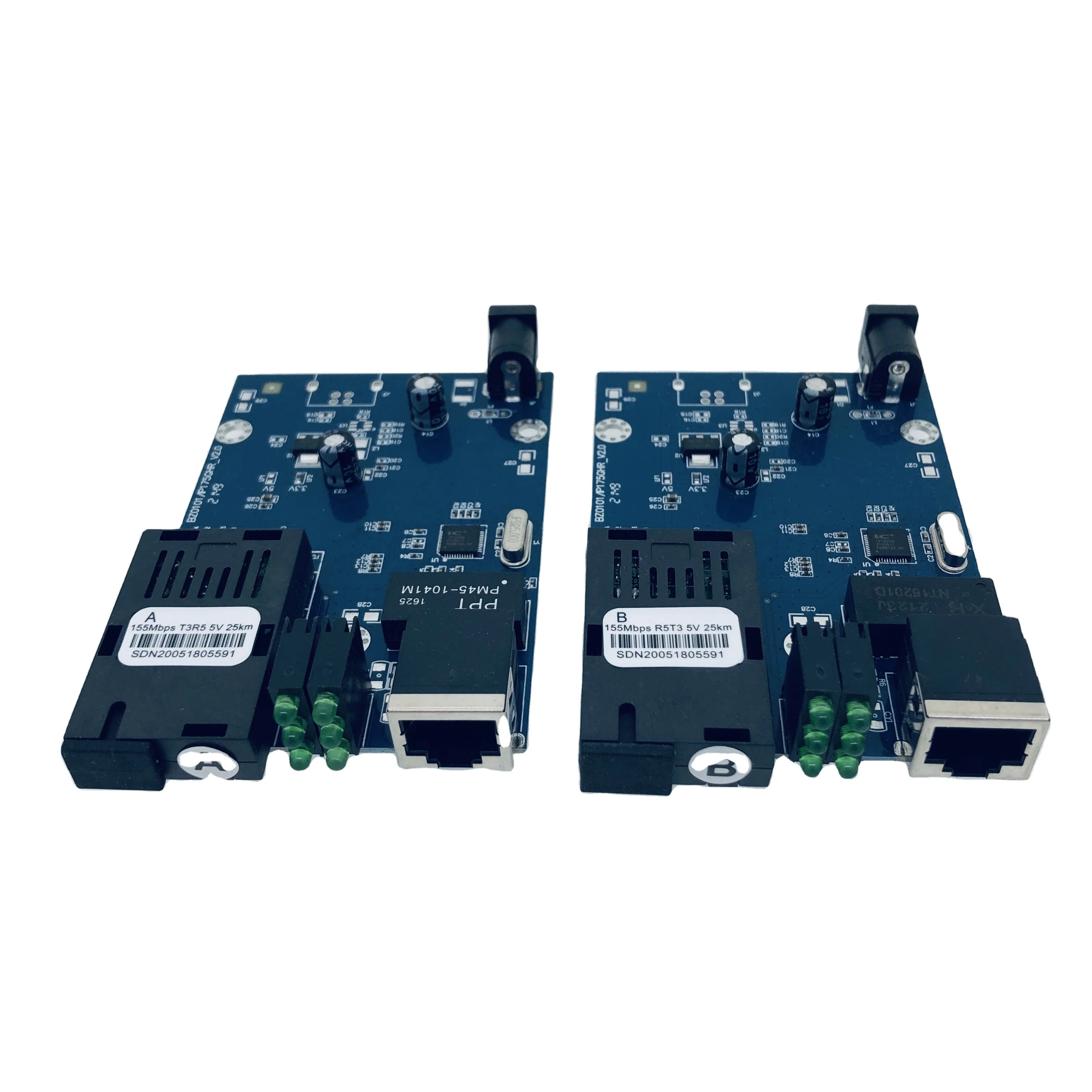 RTXMC Fiber Media Converter Singlemode Single Fiber 10/100m 25km 1 Rj45 1 Sc Connector Optical Media Converter Pcba Board A Pair