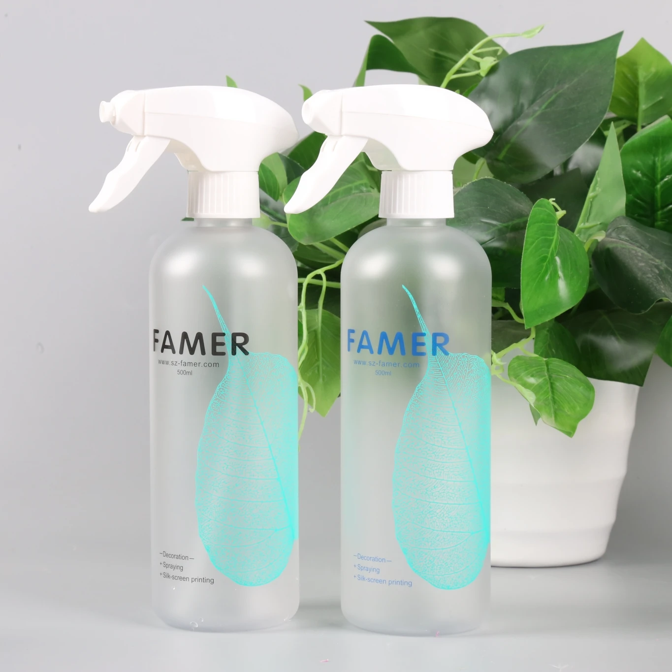 Popular 500ML transparent Eco-friendly fine mist pet plastic trigger continue empty spray bottle