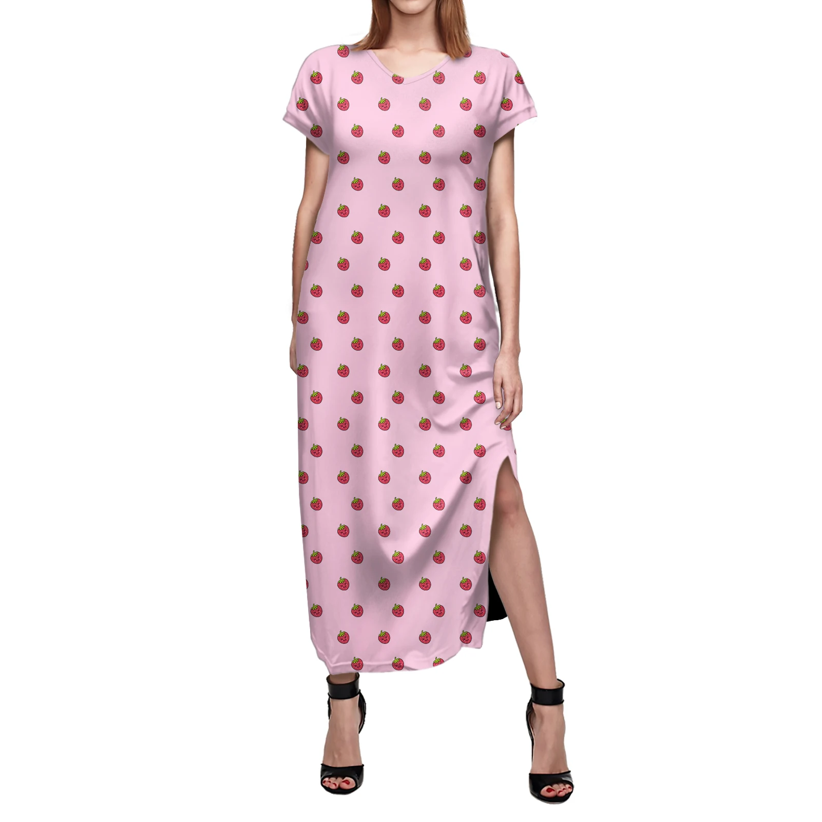 2021 Pink maiden heart strawberry dress The hottest clothes in summer  The girly Casual dresses Strawberry Dress