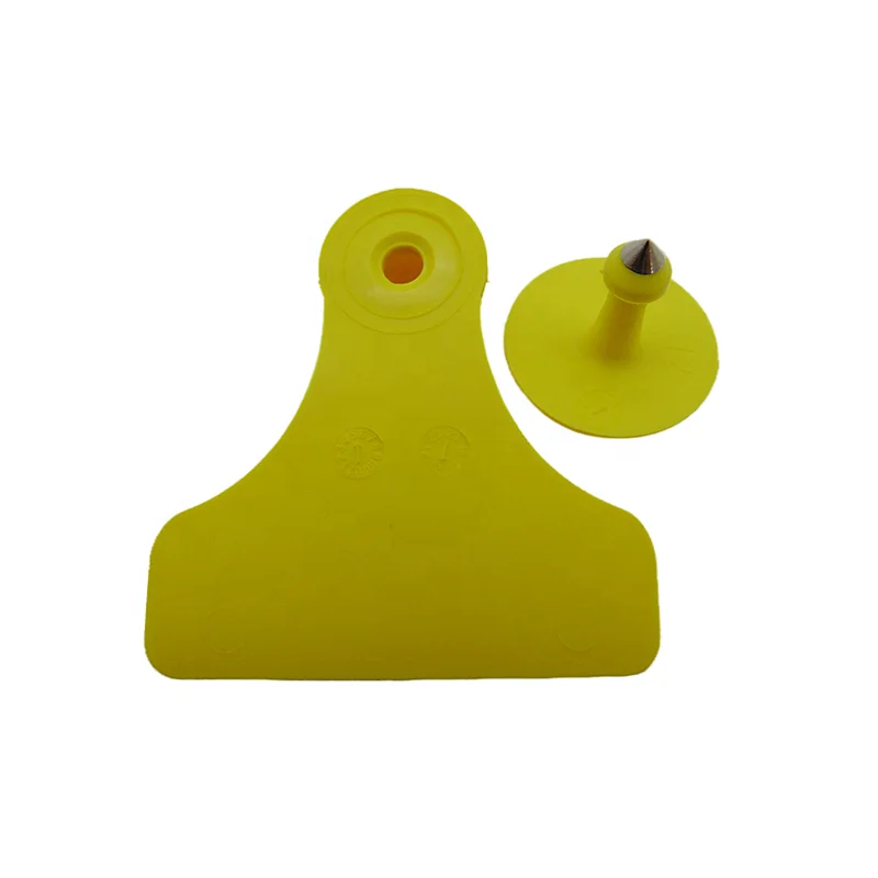 TPU Livestock Goats Ear Tags Animal Identification Ear Tags for Pigs Sheep Goat Pig Farming Equipment Yellow 58x60 mm Female Tag