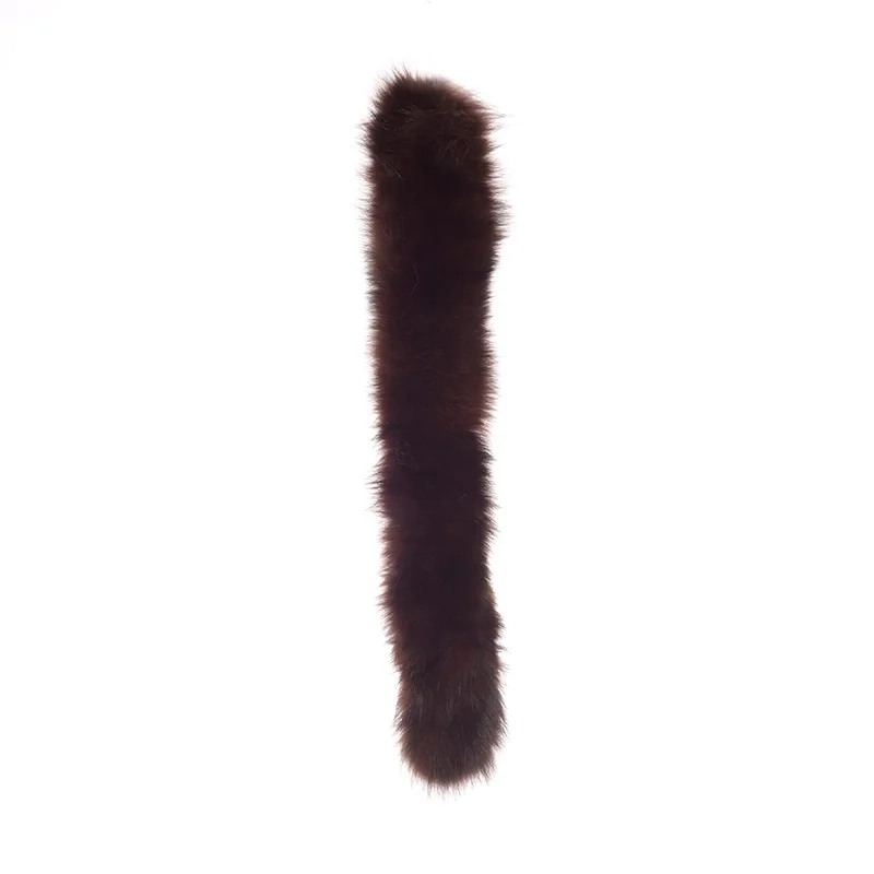 Jtfur Fluffy Fur Trim Detachable Short Real Fox Fur Collar Women Wool Coats Big Fur Collar