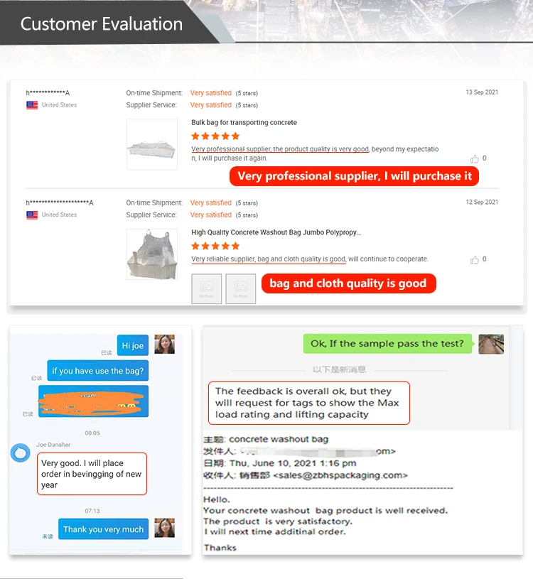 China factory manufatcures high quality large capacity and durable  1000 kg big wasteJumbo Bag Big Bags