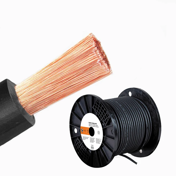 Black Rubber Insulated Copper Core Welding Cables 10mm 16mm 25mm 50mm Electric Cables