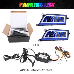 High Low Beam RZR XP 900 / Turbo Halo Ring Headlamp RGB Halo RZR XP 1000 Headlight for Polaris