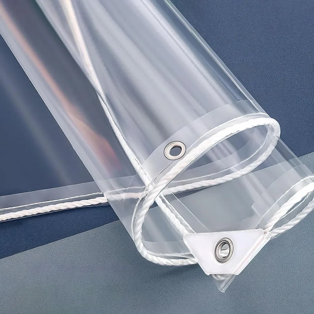 PVC Transparent Clear Vinyl Tarpaulin With Grommet
