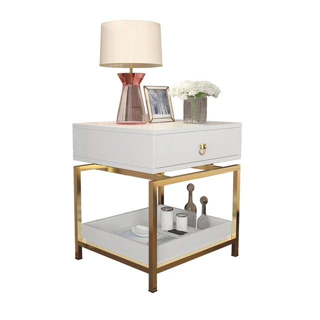 2 Layer Storage Bedroom Cabinet Beside Table Night Stand For Bed