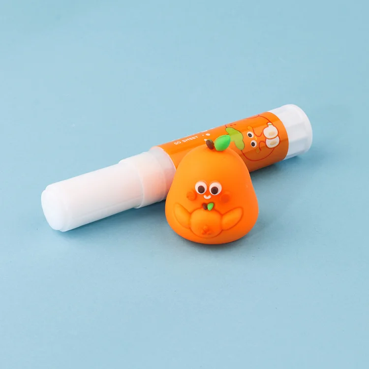 Lovely fruit solid glue has two shapes: avocado and orange, strong glue stick, for kids gift