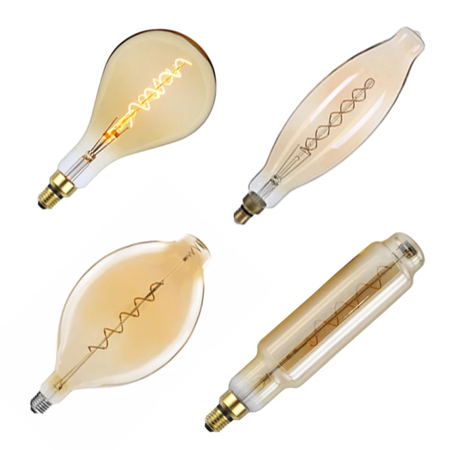 Giant Special Shape Lamps 4W Decorative Light Led Vintage Light Bulb Edison Bulb E27 2500K Warmth Glow E27 Vintage Tungsten Bulb