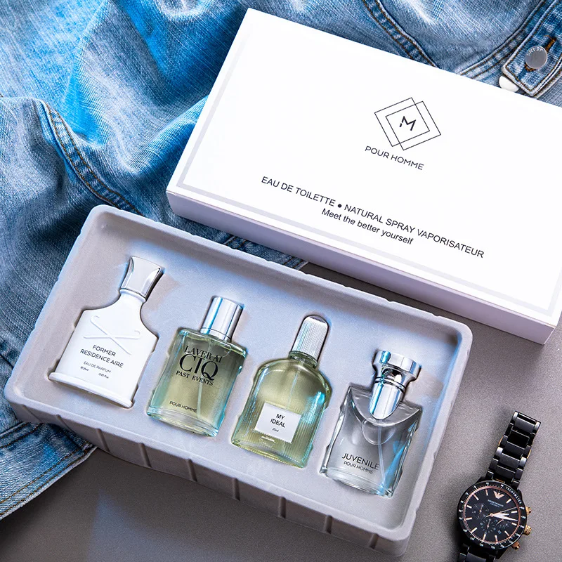 Amazon Lady Eau De Parfum New Set 100ML  Men Perfume Set Silver Light Fragrance Popular 4 Piece Set Perfume