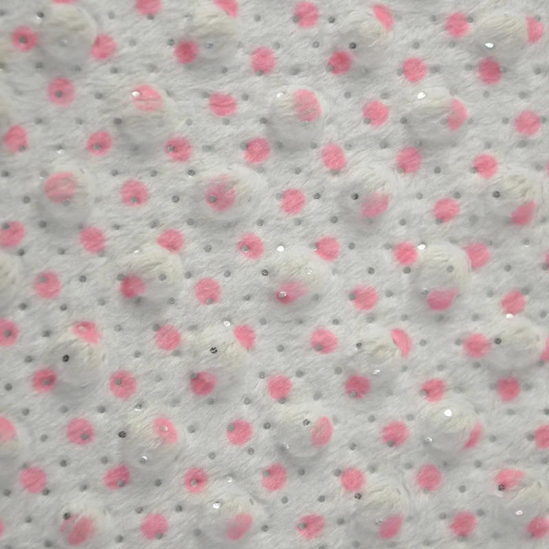 Wholesale 100% Polyester Super Soft Touch Bronzed Printed Dot Minky Bubble Fabric