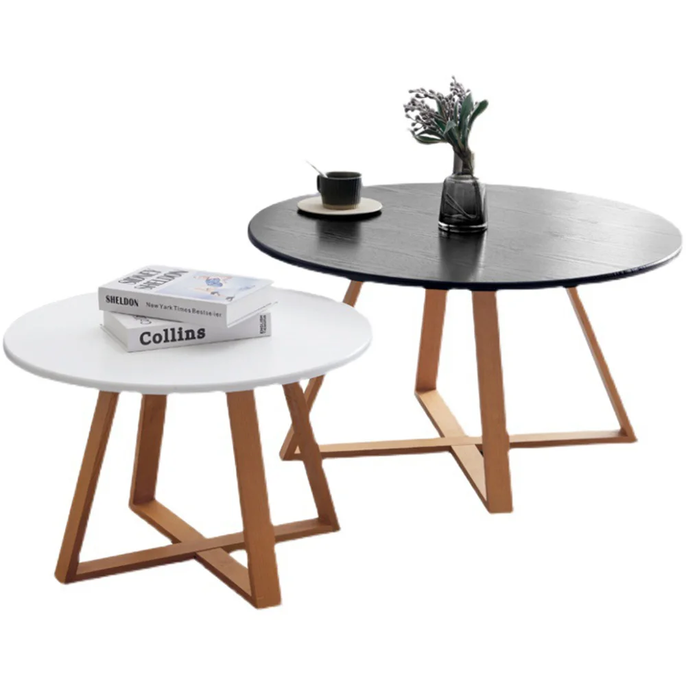 Best Price Hotel Room Side Cafe Table Modern for Kids Small Sofa Side Round Wood Tea Table Household Bedside End Table