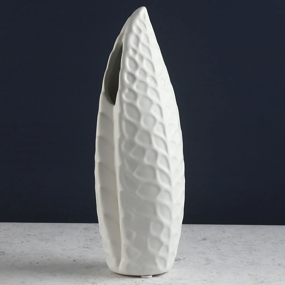 33 см в форме листа матовая Коричневая керамическая ваза для цветов Свадебная вечеринка праздник оптовая продажа