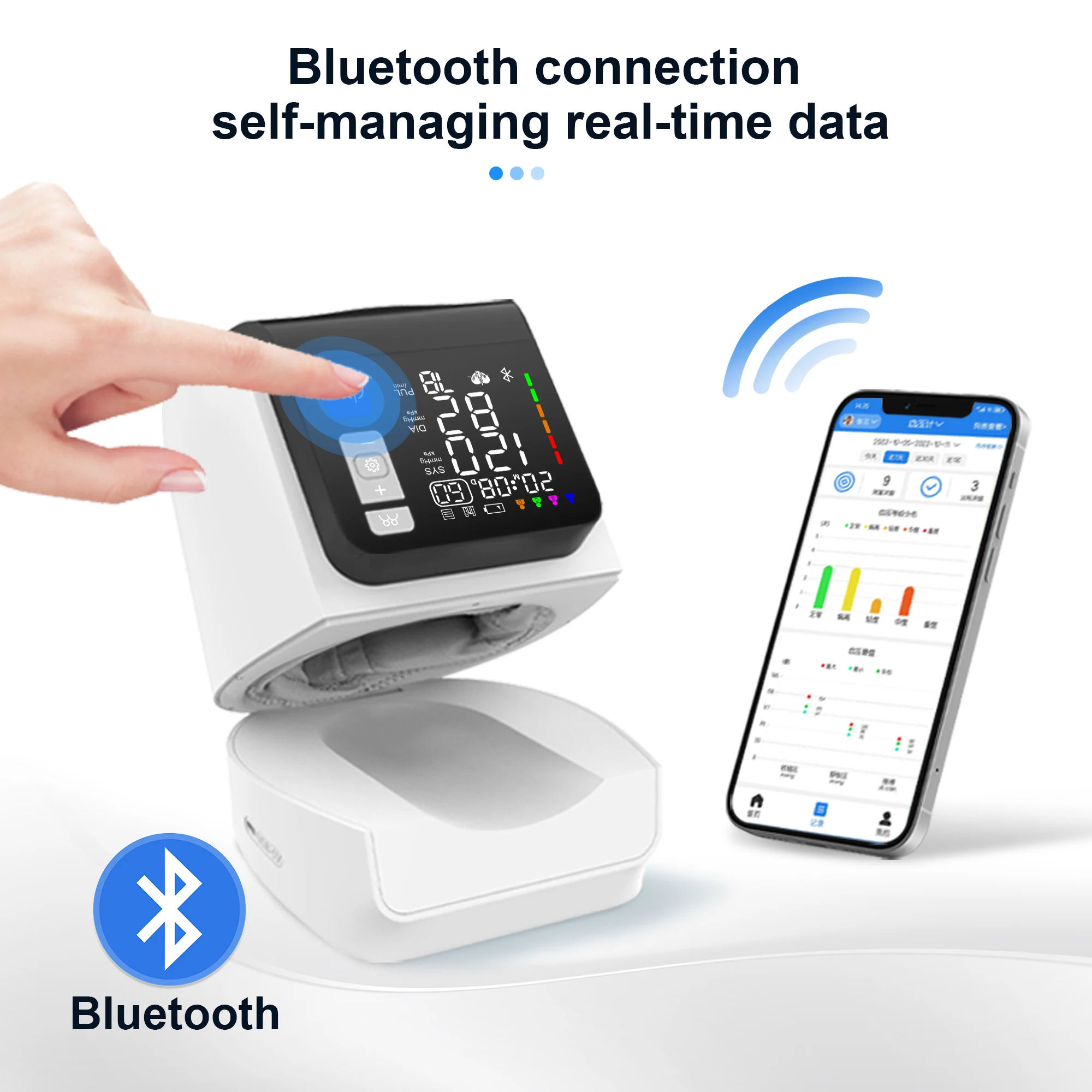 Factory Price LED Automatic Smart Sphygmomanometer Digital Blood Pressure Monitor Monitor Upper Arm Tunnel Sphygmomanometer