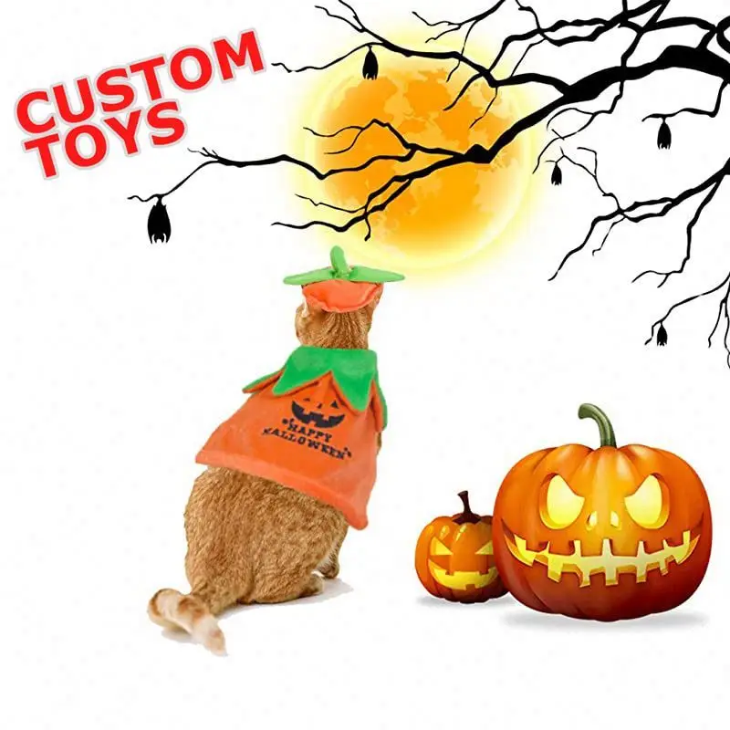 2023 Wholesale designer cute funny luxury  pumpkin pet cat dog party costumes cloak Halloween dog clothes