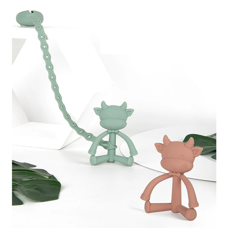 Durable Using Silicone Baby Teether Cute Bear Shape Kids Teethers Safety Baby Animal Silicone Set for Newborn Teeth Care