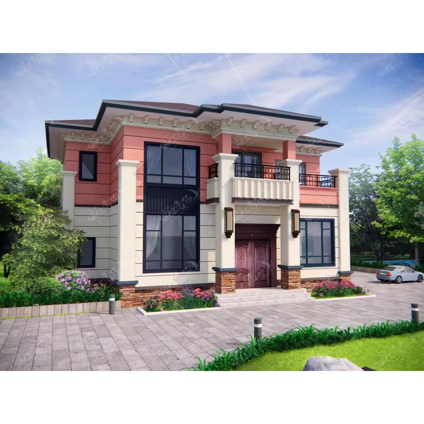 Graphic And 3d Model Design High Quality China Prefab House Prices Prefab House Light Steel Villa