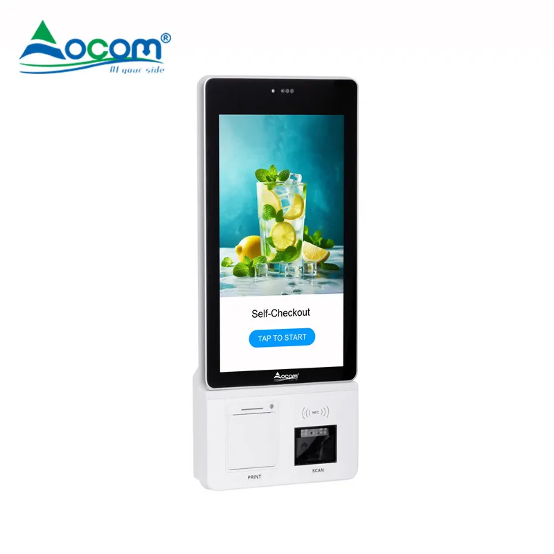 mobile pda integrated hotel face automat kiosks commercial with digital food shopping handheld printer best pos payment kiosks
