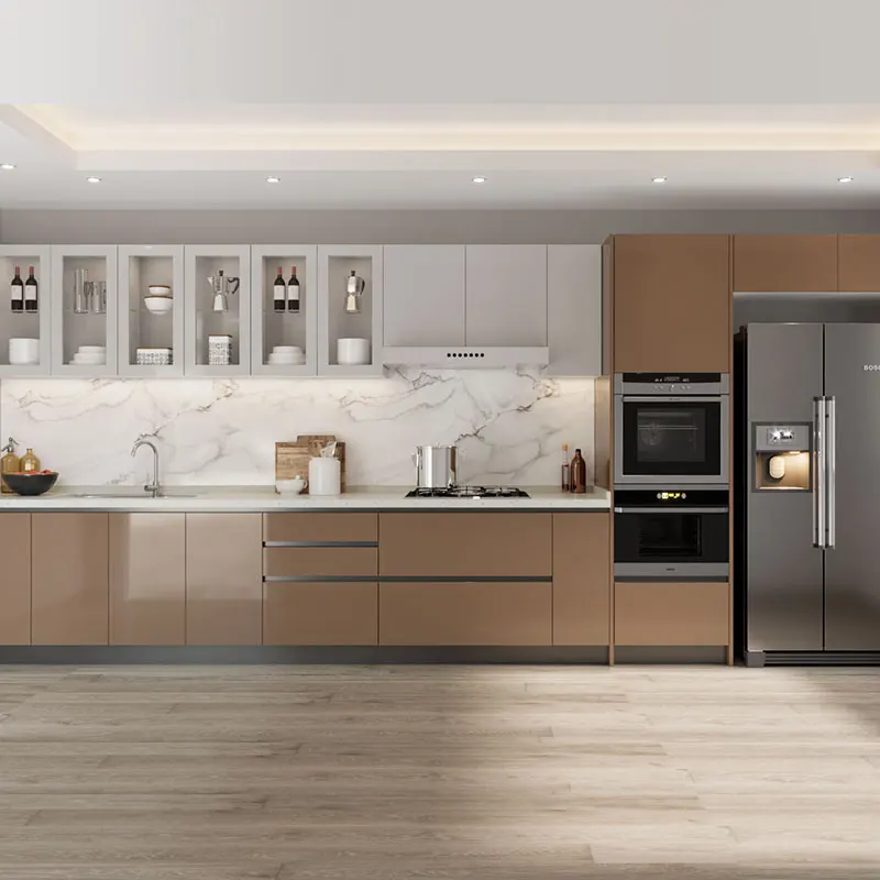 OPPOLIA Luxury European Style Cupboard Shaker Kitchen Cabinets Furniture Modern For Villa