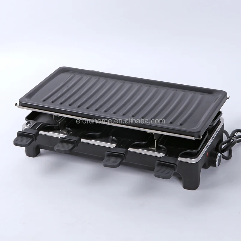 EFORU Raclette Grill 4 Persons Indoor Grill Machine Party Kitchen Electric Vertical BBQ Grill for Cheese Raclette