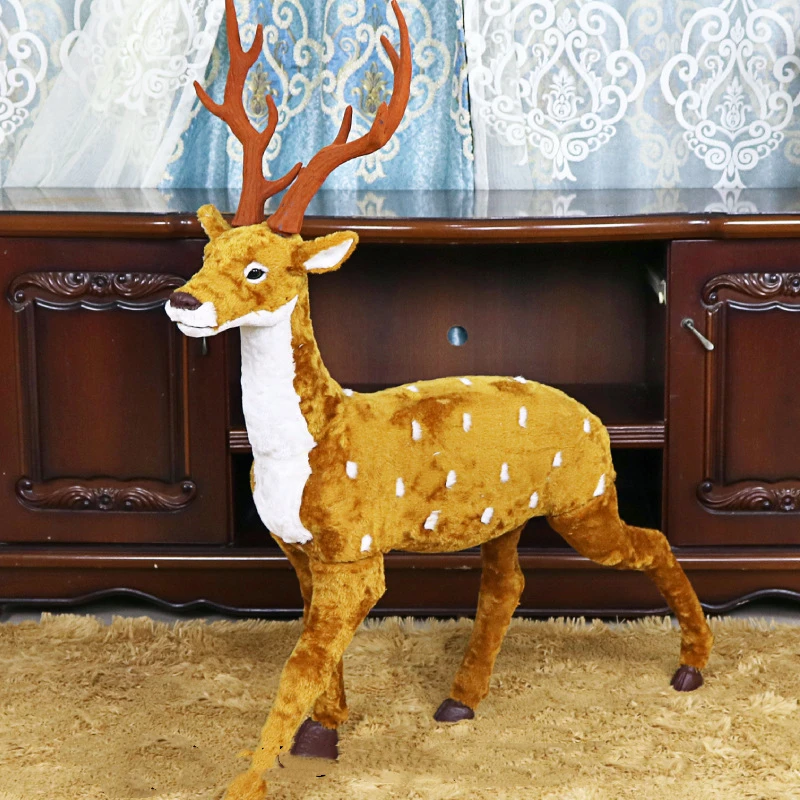 New Christmas elk fluff deer 15*13 cm Christmas tree decorations window scene layout props