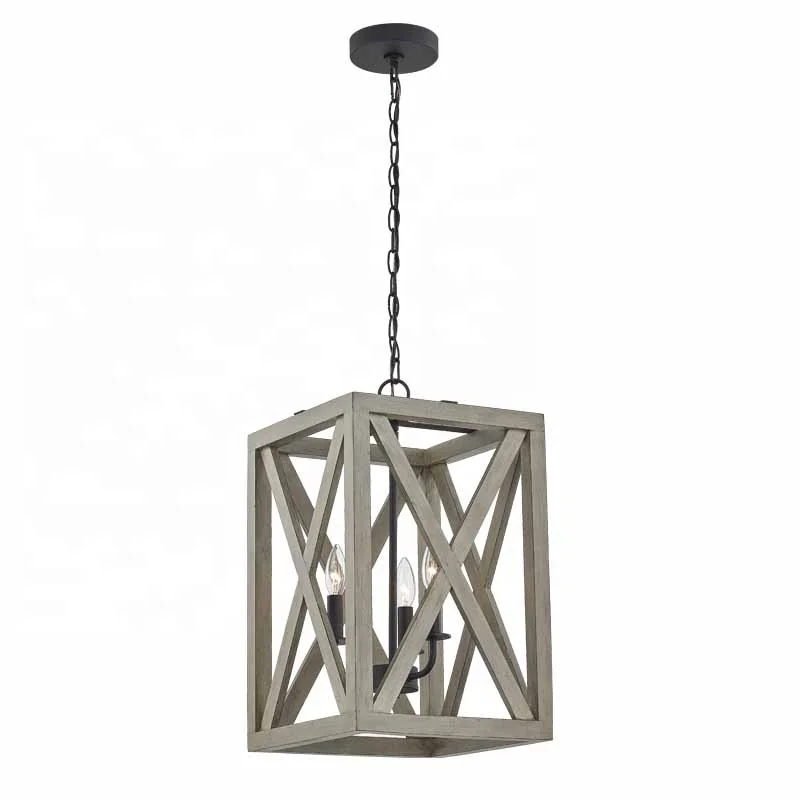 Modern Chandeliers 3-light wood material pendant for living room ceiling light Wood Pendant Lighting