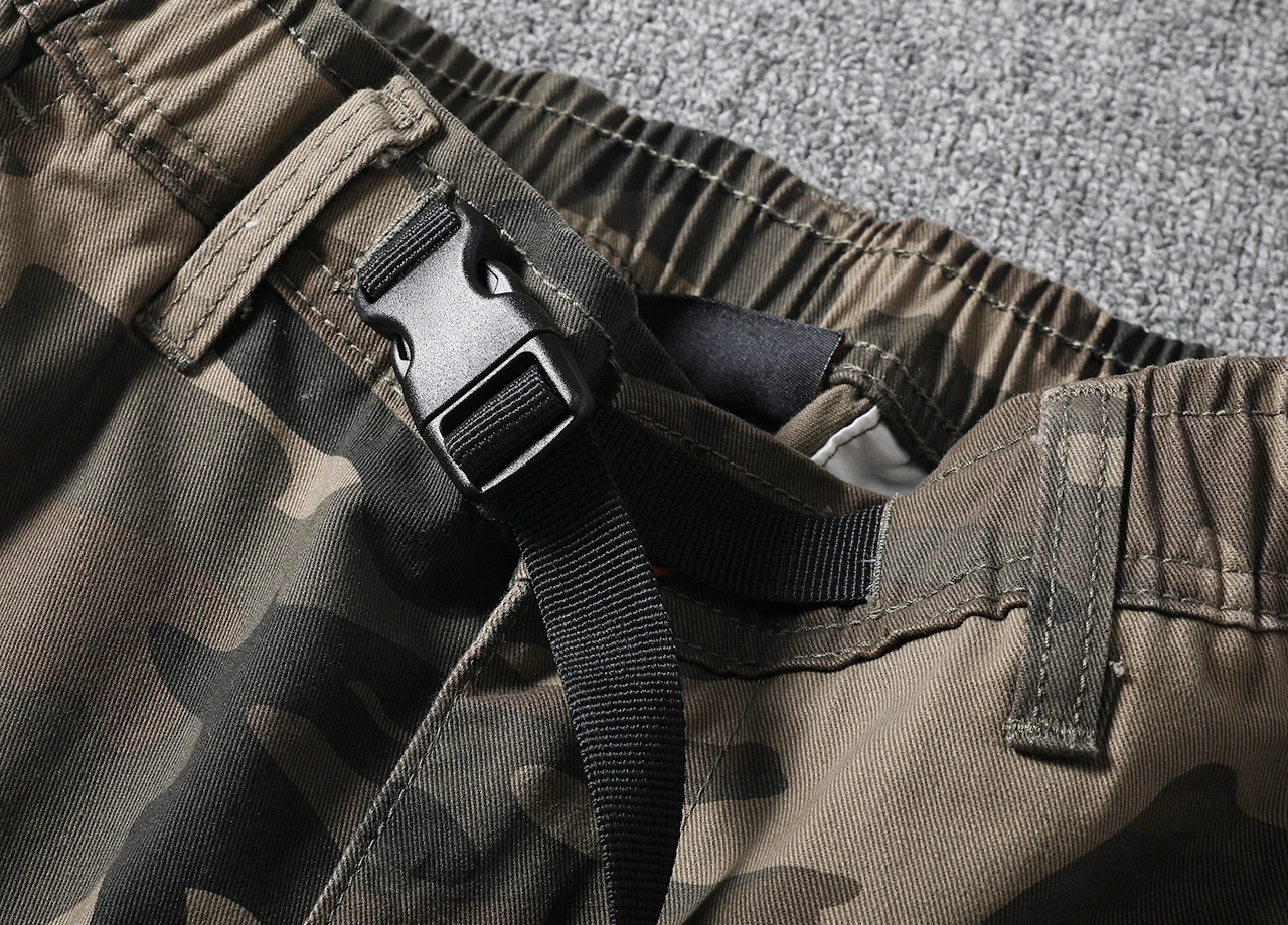 Fashion pocket design 100% cotton Camouflage cargo casual pants for men